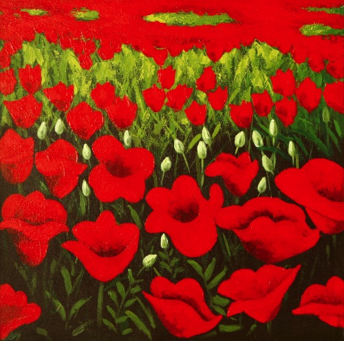 Poppies in Field by Asri - Original Art and Great Prices