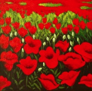 Poppies in Field by Asri - Original Art and Great Prices