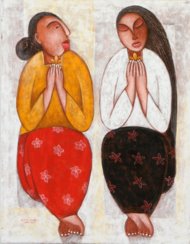 Sisters by Syukur - Excellent Art for your Wall