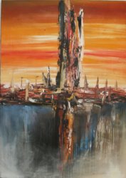 Oil Strike by Budiasa - Excellent Art for your Wall