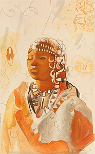African Beauty by Ladra is an original painting for sale.