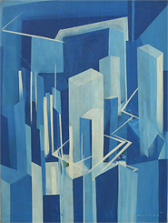 Towers in Blue by Mudana is an original painting for sale.