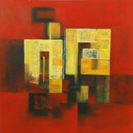 Golden Cube by Sadiana is an original painting for sale.