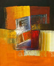 Orange Blocks by Sumadi is a painting that will work with a modern interior design