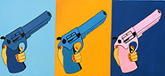 Triple Gun by Kd Sudarma is a painting that will work with a modern interior design