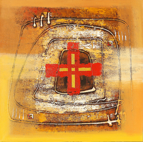 Red Crossing by Gunadi is a painting that will work with a modern interior design