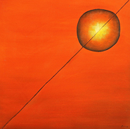 Red Orb 2 by Giding is a painting that will work with a modern interior design