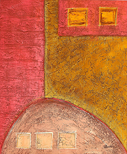 Red Blocks by Giding is a painting that will work with a modern interior design