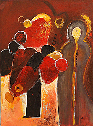 New Parents by Nama is a painting that will work with a modern interior design