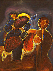 Holding the Baby 1 by Nama is a painting that will work with a modern interior design