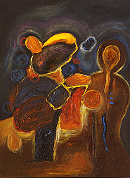 Holding the Baby 2 by Nama is a painting that will work with a modern interior design