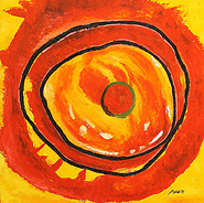 Fire Circles by Mogi is a painting that will work with a modern interior design