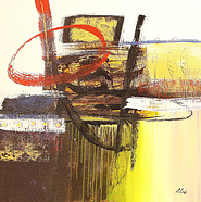 Yellow & Black Abstract by Mogi is a painting that will work with a modern interior design