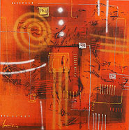 Red Cracks by Hamka is a painting that will work with a modern interior design
