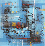 Blue Cracks by Hamka is a painting that will work with a modern interior design