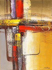 Fiesta Parade Brown by Lingga is a painting that will work with a modern interior design