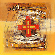 Red Crossing by Gunadi is a painting that will work with a modern interior design