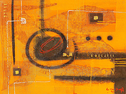 Orange and Black by Hamka is a painting that will work with a modern interior design