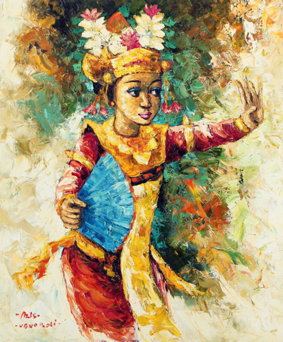 The Legong Dancer by Azis Onassis Original Fine Art from Ketut Rudi