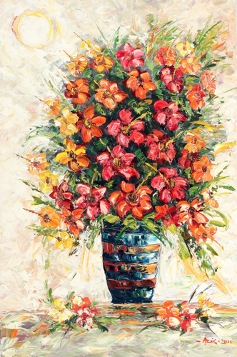 A Bunch of Flowers by Azis Onassis Original Fine Art from Ketut Rudi