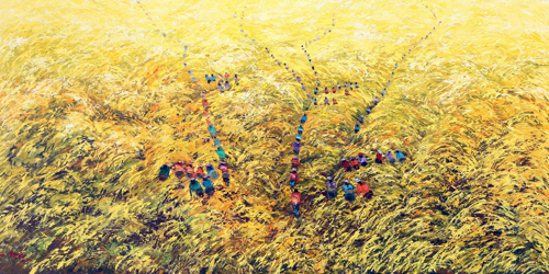 Harvest Time by Azis Onassis Original Fine Art from Ketut Rudi