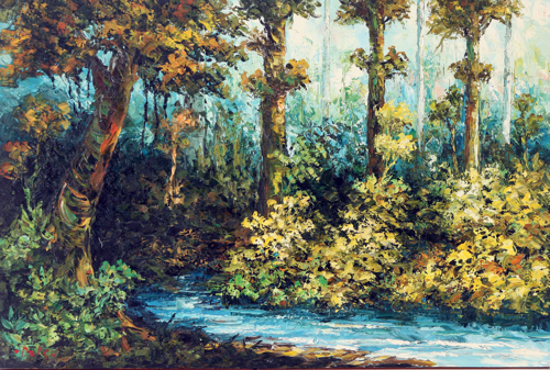 Deep in the Forest by Azis Onassis Original Fine Art from Ketut Rudi
