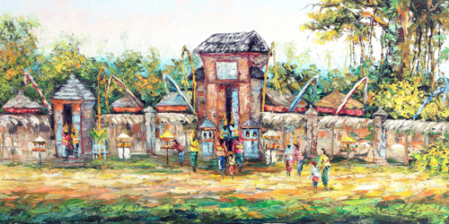 Ceremony at Pura by Azis Onassis Original Fine Art from Ketut Rudi