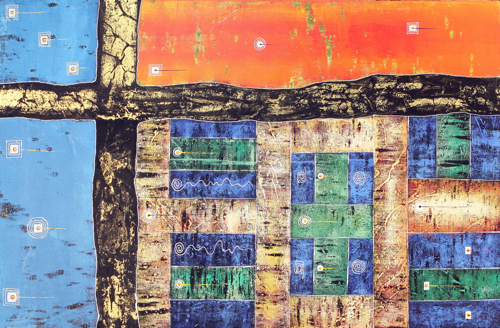 The Patchwork Quilt by Ketut Buncing Original Fine Art from Ketut Rudi