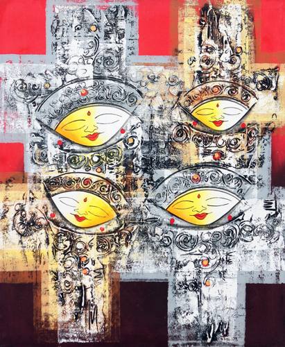 Matching Game (Red) by Yanto Original Fine Art from Ketut Rudi