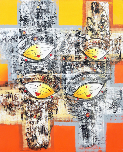Matching Game (Orange) by Yanto Original Fine Art from Ketut Rudi