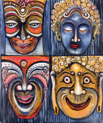 Masques by Yanto Original Fine Art from Ketut Rudi