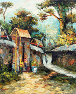 The Village 3 by Azis Onassis Original Fine Art from Ketut Rudi