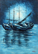 In the Light of the Moon by Azis Onassis Original Fine Art from Ketut Rudi