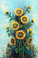 Sunflowers by Azis Onassis Original Fine Art from Ketut Rudi