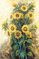 Sunflowers by Azis Onassis Original Fine Art from Ketut Rudi