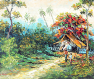 Taking Leave by Azis Onassis Original Fine Art from Ketut Rudi