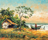 Setting out to Sea by Azis Onassis Original Fine Art from Ketut Rudi