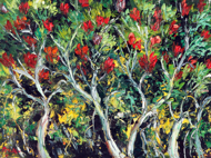 Flame Trees by Azis Onassis Original Fine Art from Ketut Rudi