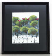 Flowering Lotus by Purwadi Original Fine Art from Ketut Rudi