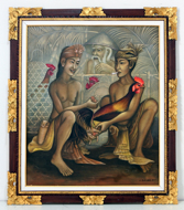The Offering: Smoking by Ketut Rudi Original Fine Art from Ketut Rudi