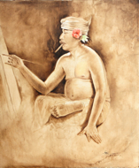 Self Portrait by Ketut Rudi Original Fine Art from Ketut Rudi