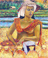 Work in the Fields by Slamet Nugroho Original Fine Art from Ketut Rudi