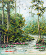 Down by the River by Soleh Jablay Original Fine Art from Ketut Rudi