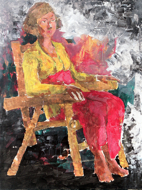 Lady Seated (Unfinished) by Sony Santosa Original Fine Art from Ketut Rudi