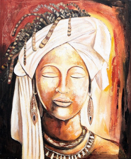 Portrait with Eyes Closed by G. Sri Original Art