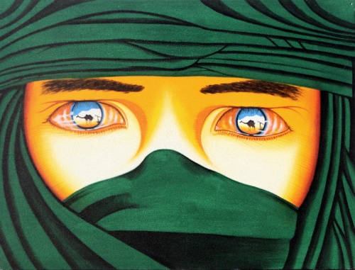 Through the Mask (green) by Yudistira Original Art