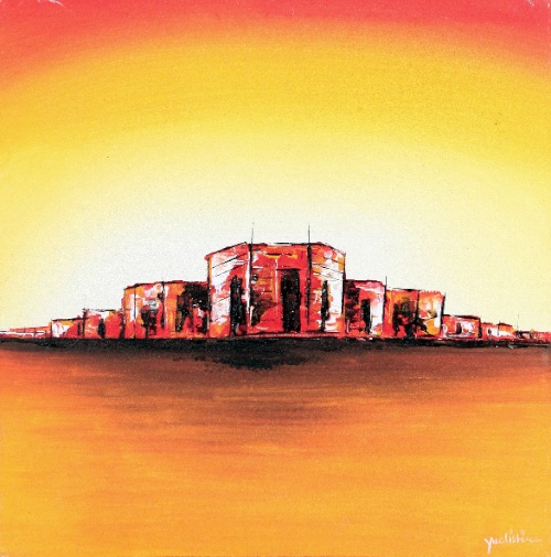 Residential Quarter at Sunset by Yudistira Original Art