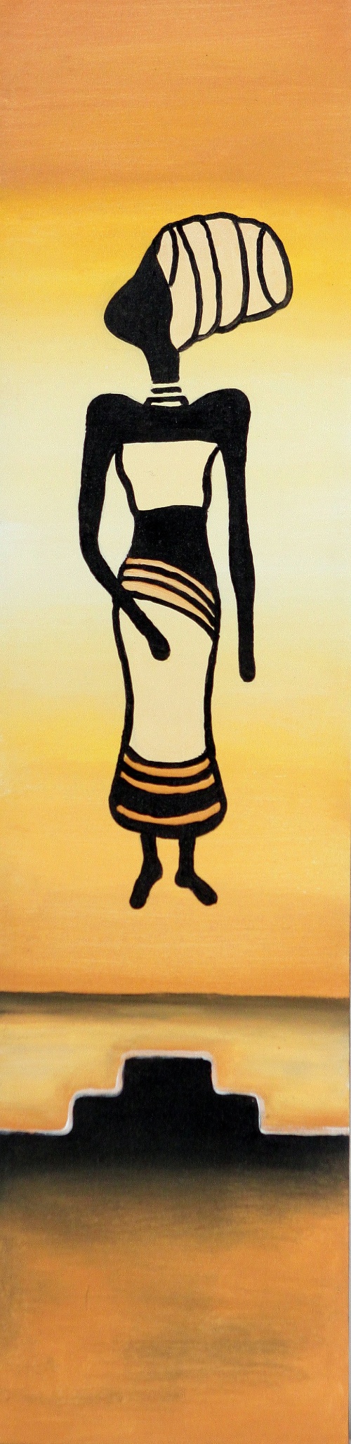 Lady with Headdress (Yellow) by Wardika Original Art