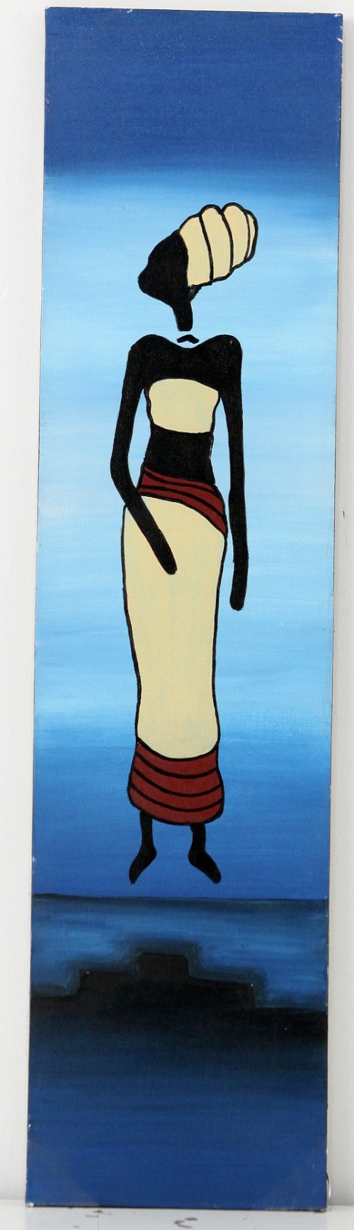Lady with Headdress (Blue) by Wardika Original Art
