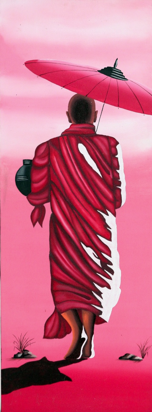 Monk with Umbrella by VK (AKA) Ghost Original Art